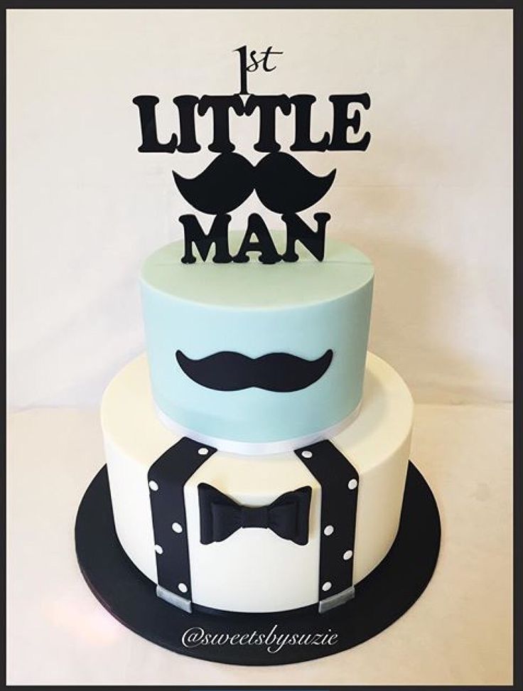 12 Little Mister Mustache Birthday Cakes Photo Mustache First