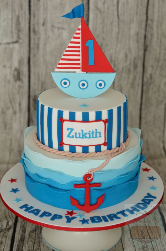 13 Nautical Themed 1st Birthday Cakes Photo Nautical Birthday Cake