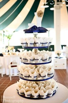 Navy Blue and Coral Wedding Cupcakes Navy Blue and Coral Wedding Cupcakes