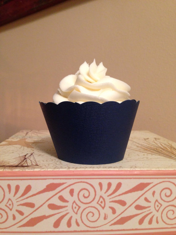 Navy Blue Cupcake Wrappers for Weddings Navy Blue Cupcake Wrappers for Weddings