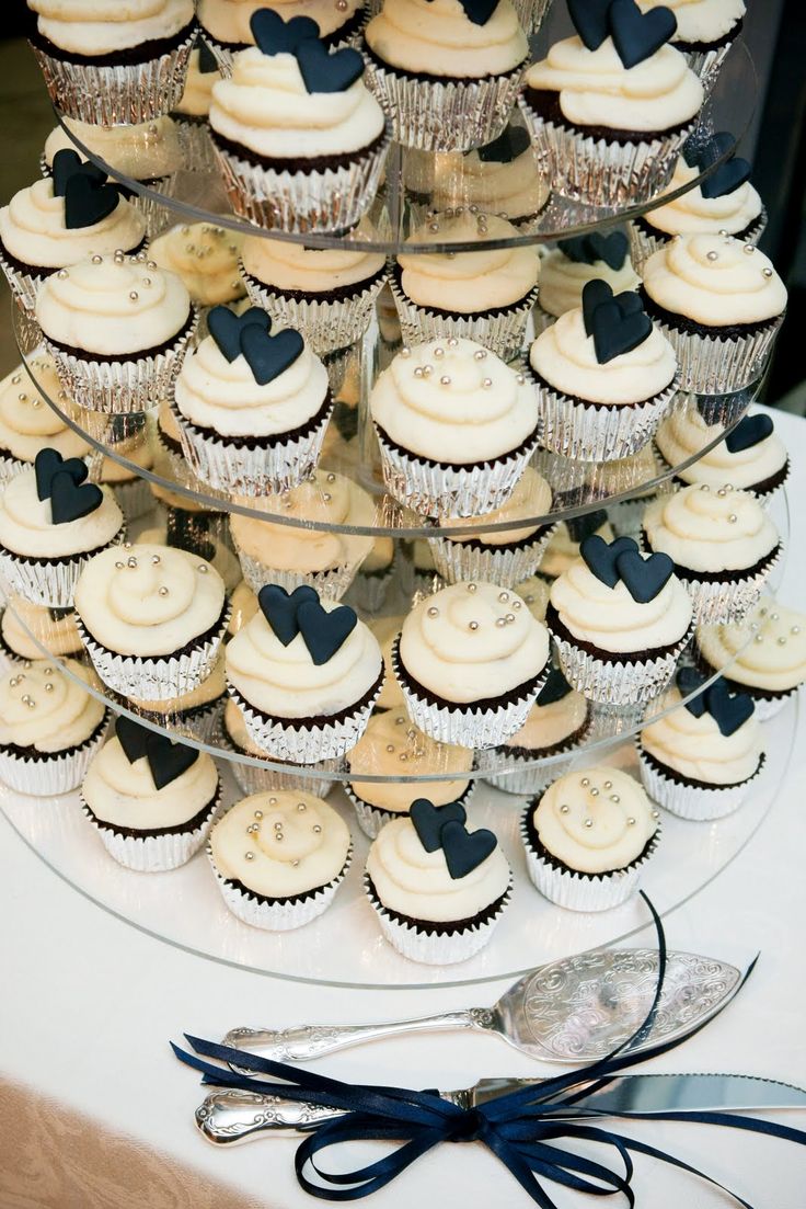 Navy Blue Wedding Cupcake Tower Navy Blue Wedding Cupcake Tower