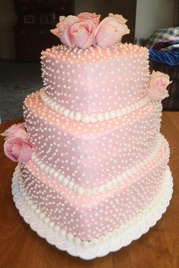 Pink Heart Shaped Wedding Cake Pink Heart Shaped Wedding Cake