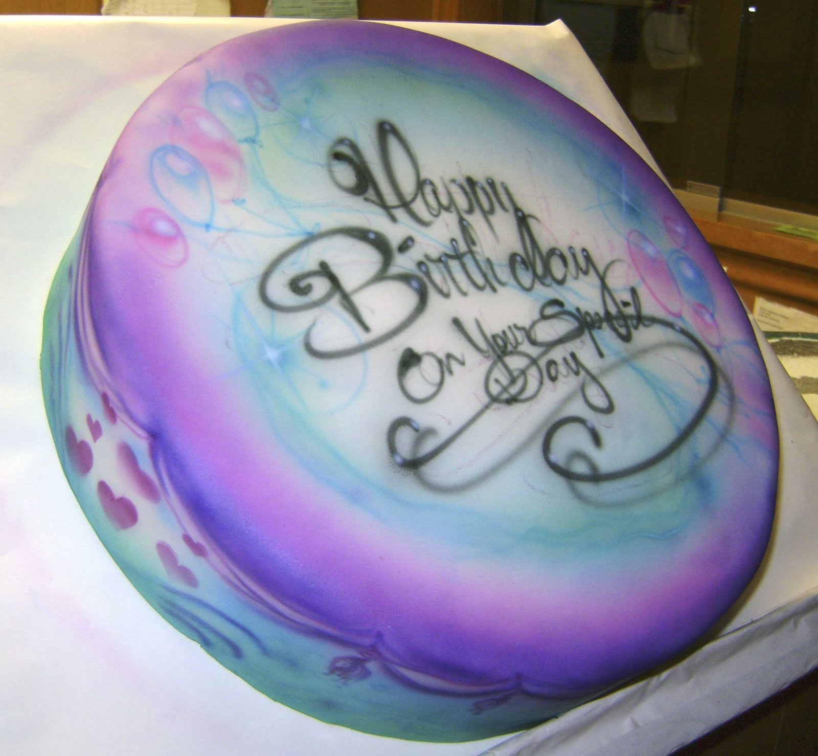 Air Brushed Birthday Cake Air Brushed Birthday Cake