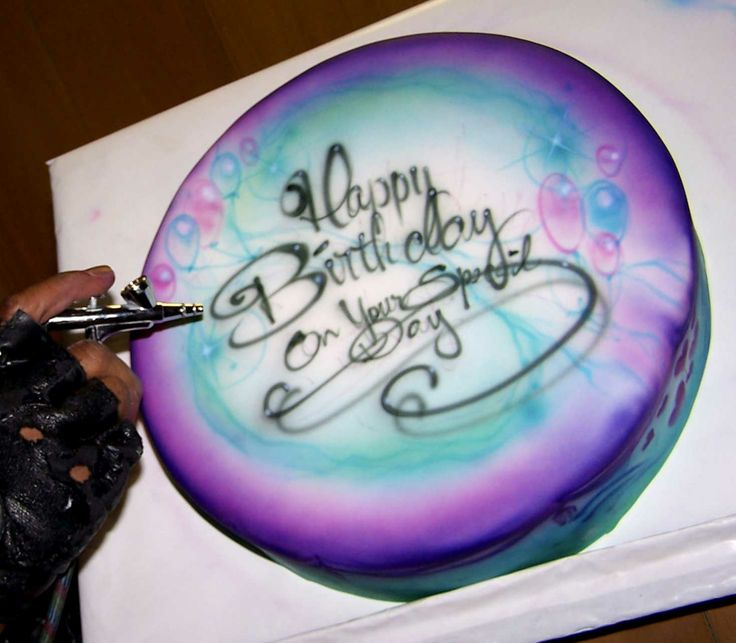 Air Brushed Birthday Cake Air Brushed Birthday Cake