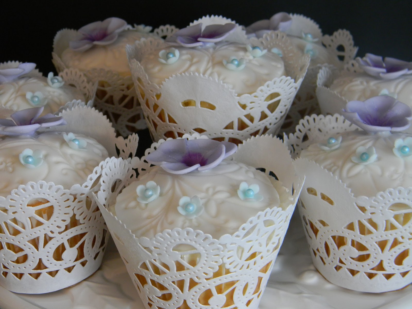 Baby Blue Bridal Shower Cupcakes