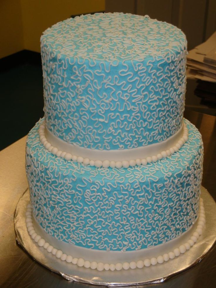 Cornelli Lace Cake Blue and White Cornelli Lace Cake Blue and White