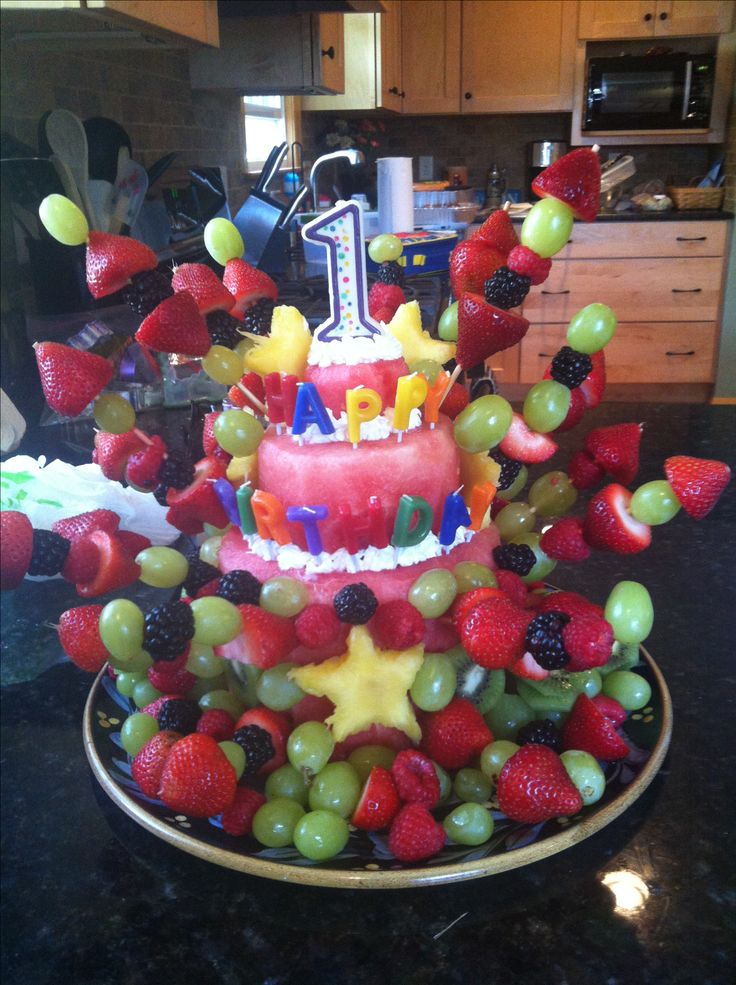 Fresh Fruit Birthday Cake Made Out Of Fresh Fruit Birthday Cake Made Out Of