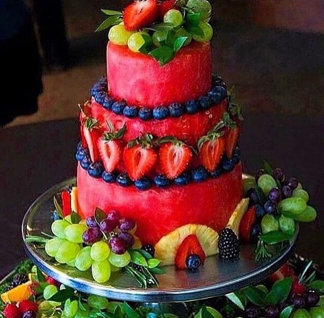 Photos of Fruit Cakes Made Out of Watermelon Photos of Fruit Cakes Made Out of Watermelon
