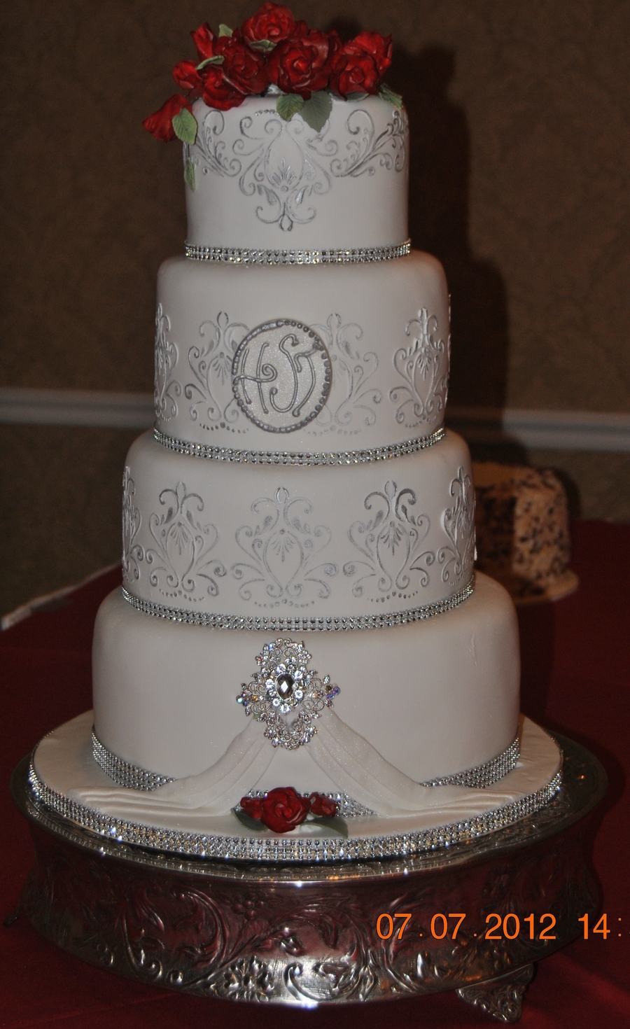 Red and Silver Wedding Cakes