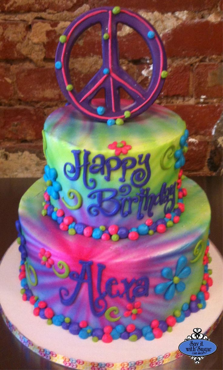 Tie Dye Birthday Cake Ideas Tie Dye Birthday Cake Ideas