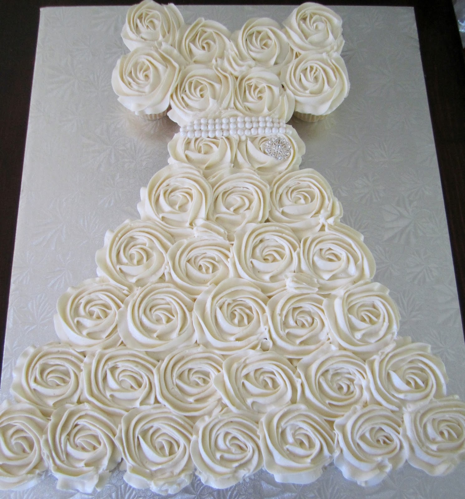 Bridal Shower Wedding Dress Cupcake Cake
