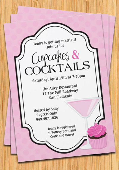 Cupcakes and Cocktails Bridal Shower Invitation Cupcakes and Cocktails Bridal Shower Invitation
