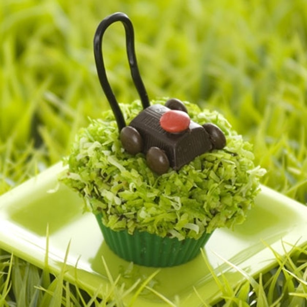 Father's Day Lawn Mower Cupcake