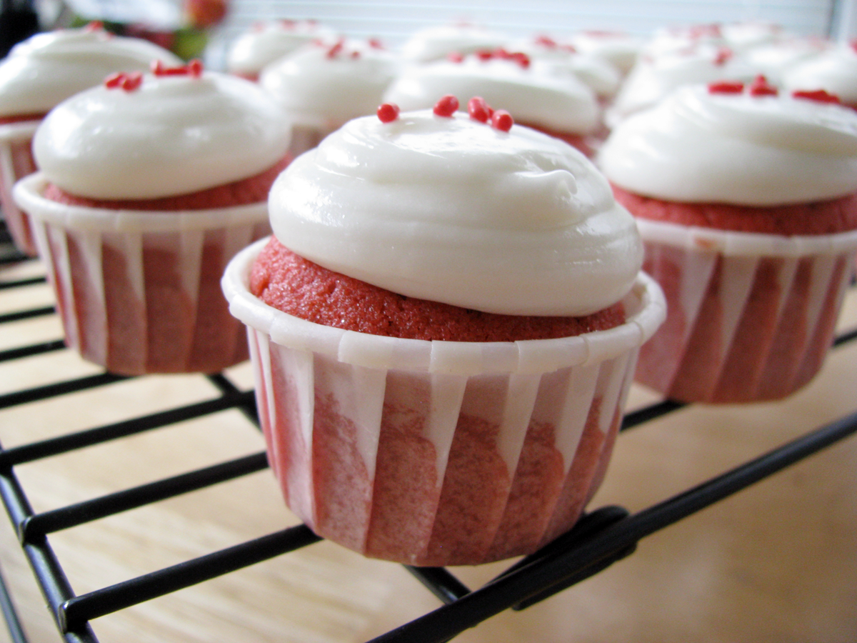 Mini Red Velvet Cupcakes with Cream Cheese Frosting Mini Red Velvet Cupcakes with Cream Cheese Frosting
