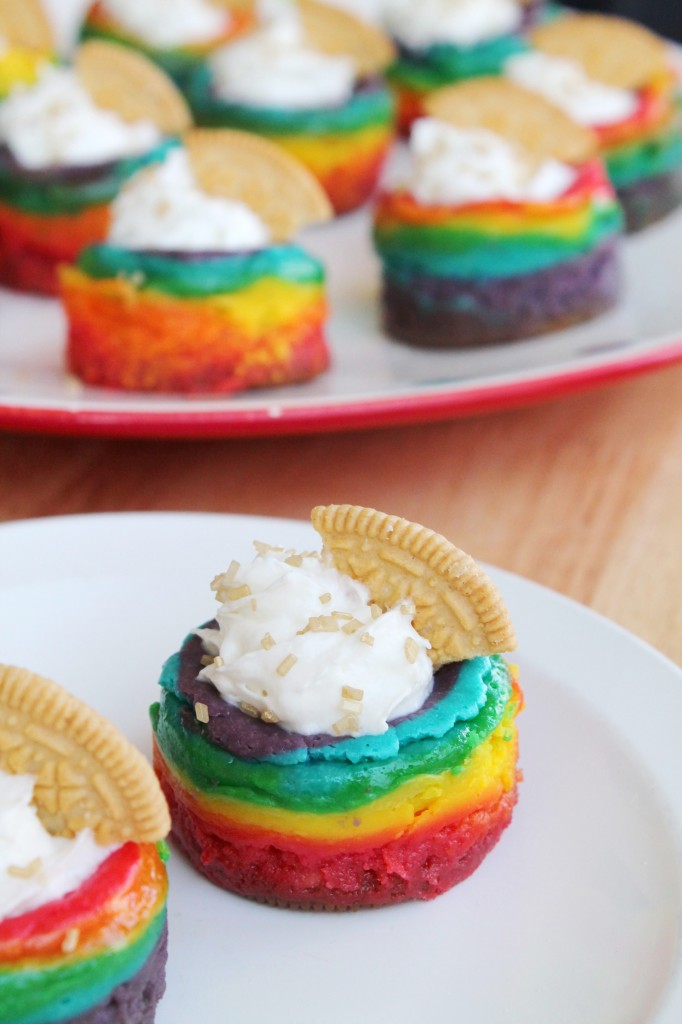 Rainbow Mini Cheesecake Bites Rainbow Mini Cheesecake Bites