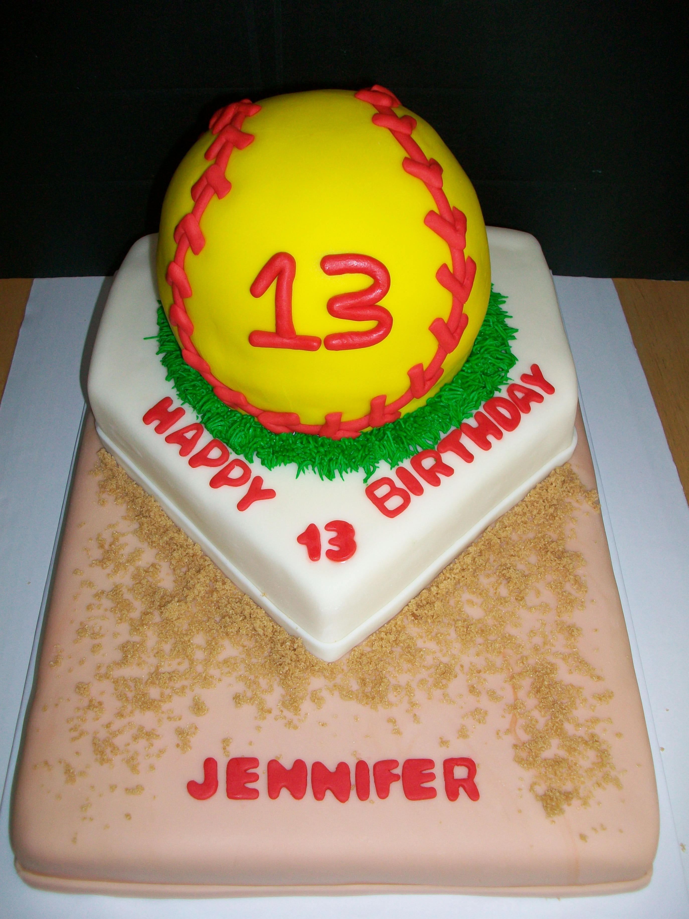 Softball Birthday Cake.