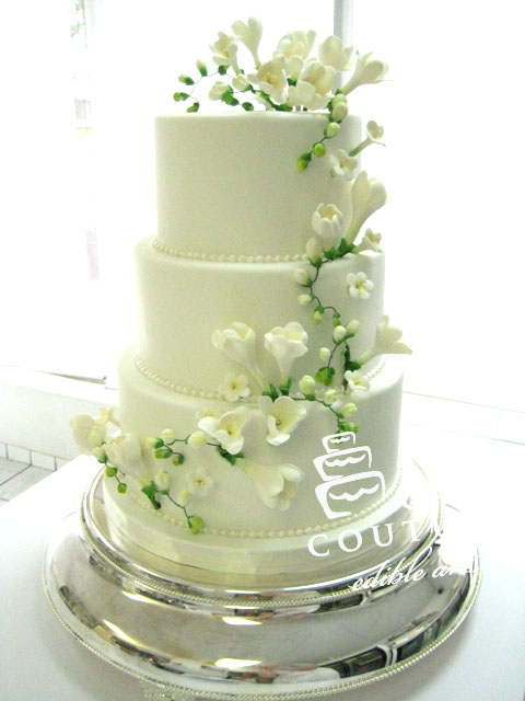 Wedding Cake with Edible Flowers