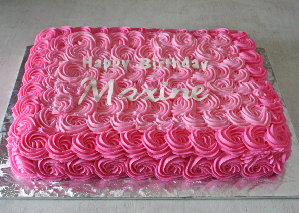 Birthday Sheet Cakes with Pink Roses Birthday Sheet Cakes with Pink Roses