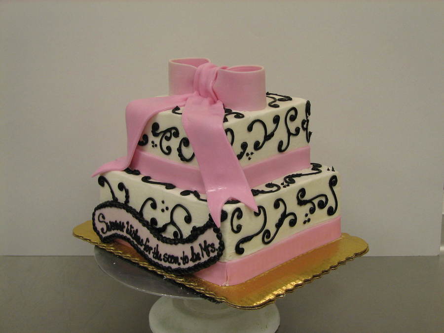 Black and Pink Bridal Shower Cake Black and Pink Bridal Shower Cake