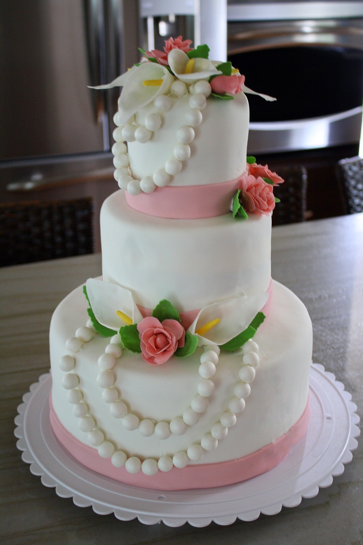Bridal Shower Cakes with Pearls Bridal Shower Cakes with Pearls