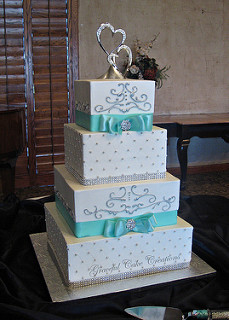 Elegant Buttercream Wedding Cakes with Bling