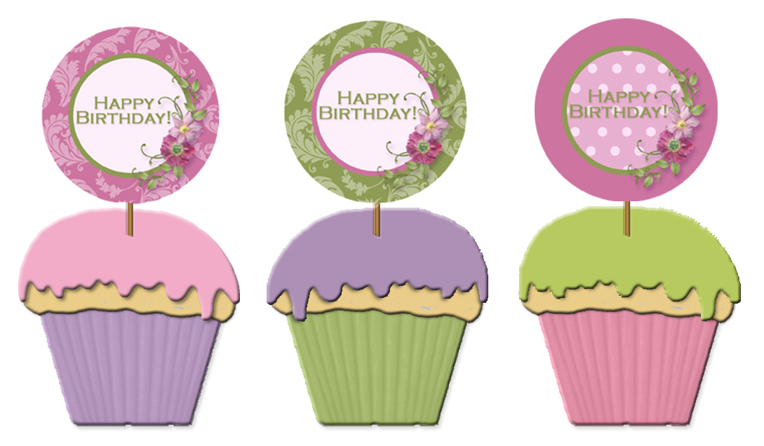 Download Free birthday cupcake topper template