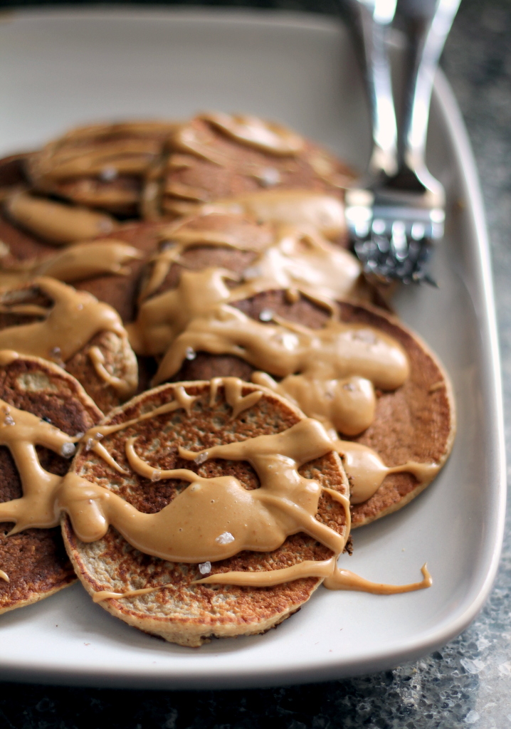 Pancakes with Peanut Butter and Syrup Pancakes with Peanut Butter and Syrup