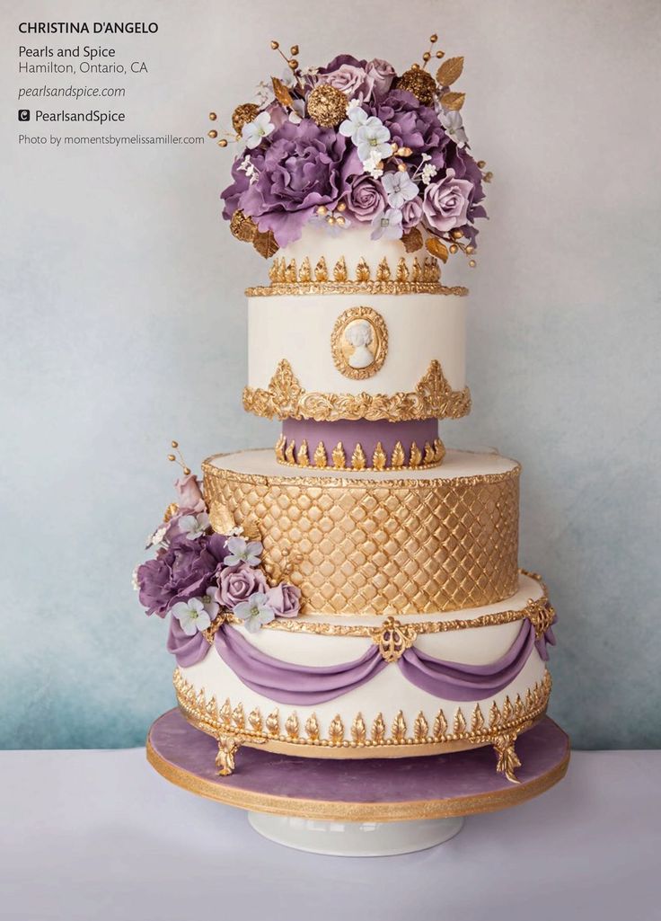 11 Gold And Purple Wedding Cupcakes Photo Purple And Gold Wedding Cake
