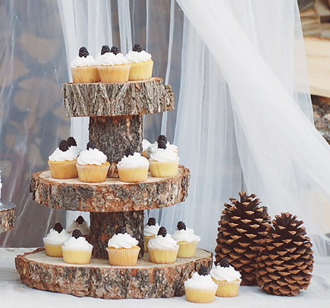 Rustic Wedding Cake Cupcake Stand