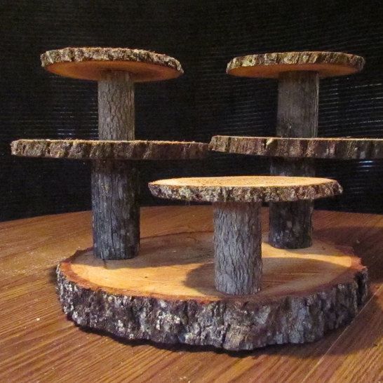 Rustic Wedding Cake Cupcake Stand