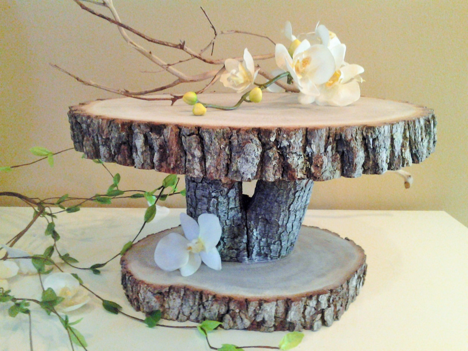 Rustic Wood Cake Stand Wedding