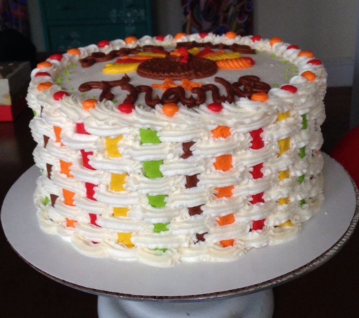 Thanksgiving Basketweave Cake