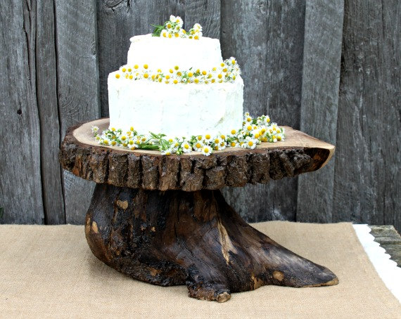 Tree Slice Wedding Cake Stand