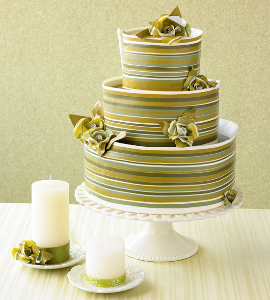 Wedding Cake Decorated with Greens Wedding Cake Decorated with Greens