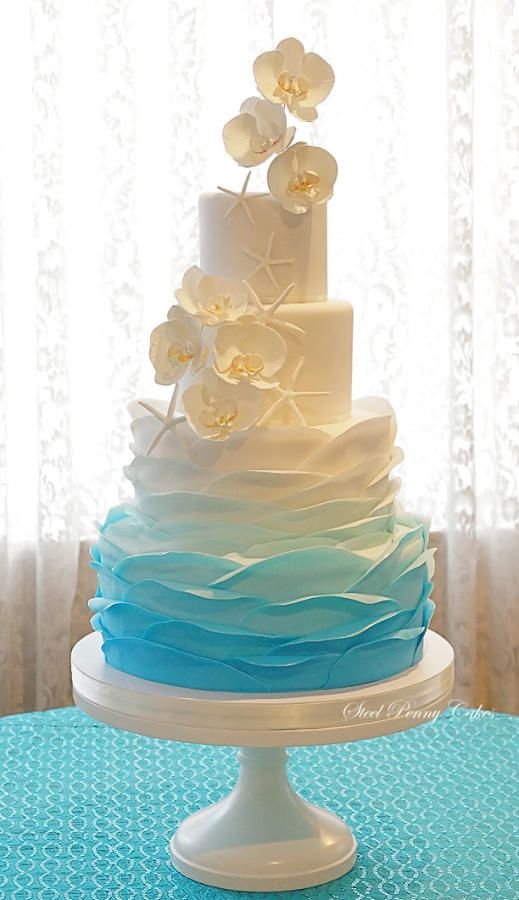 11 Best Beach Wedding Cakes Photo Mermaid Wedding Cake Topper