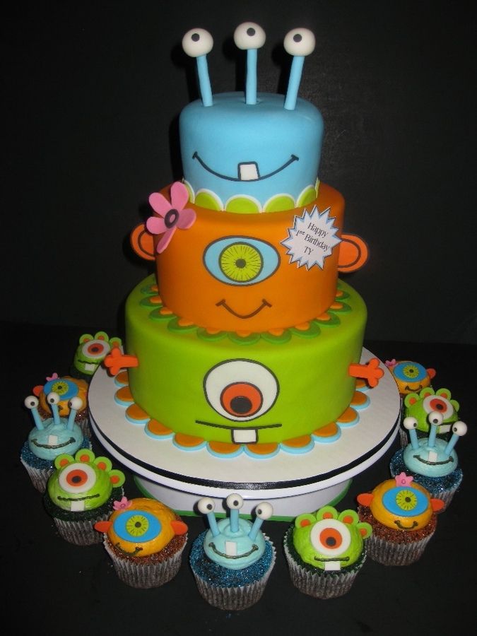Monster Cupcakes 1st Birthday Cakes Monster Cupcakes 1st Birthday Cakes