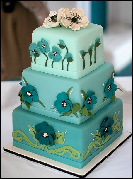 Teal and Purple Ombre Wedding Cakes Teal and Purple Ombre Wedding Cakes