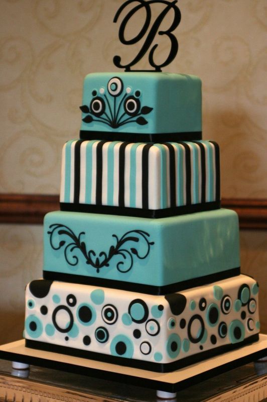 Tiffany Blue and Black Cake Tiffany Blue and Black Cake
