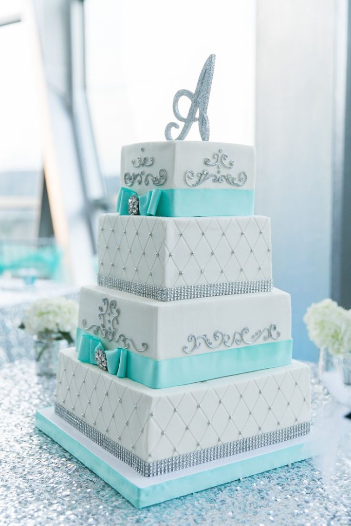 Tiffany Blue and Silver Wedding Cake Tiffany Blue and Silver Wedding Cake