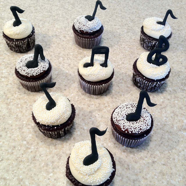 7 Music Note Cupcakes Photo Chocolate Music Note Cupcakes Music