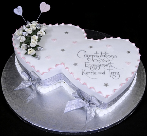 Double Heart Engagement Cake