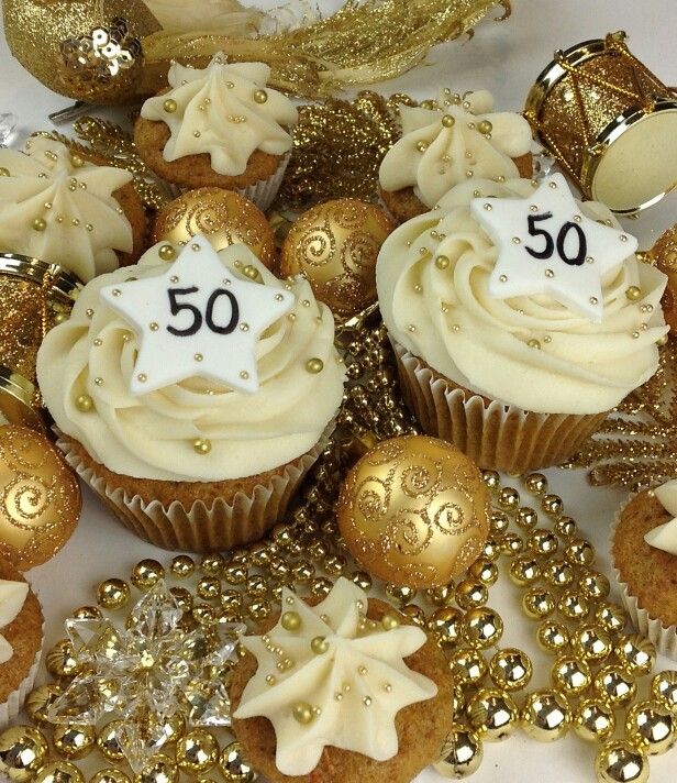 Elegant 50th Birthday Cupcakes Elegant 50th Birthday Cupcakes