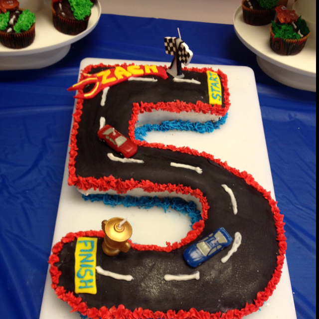 Number 5 Race Car Birthday Cake Number 5 Race Car Birthday Cake