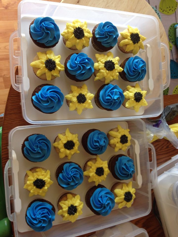 Sunflower Bridal Shower Cupcakes Sunflower Bridal Shower Cupcakes