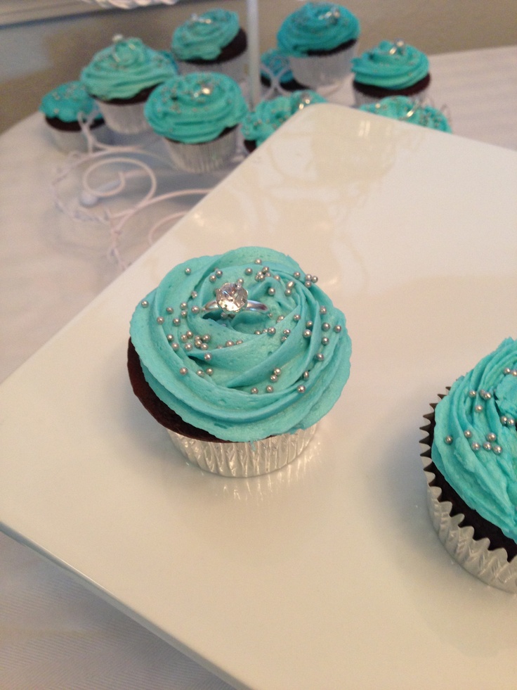 Tiffany Blue Bridal Shower Cupcakes