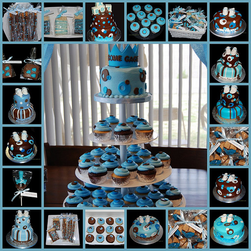 8 Blue And Brown Baby Boy Cupcakes Baby Shower Ideas Colors Photo