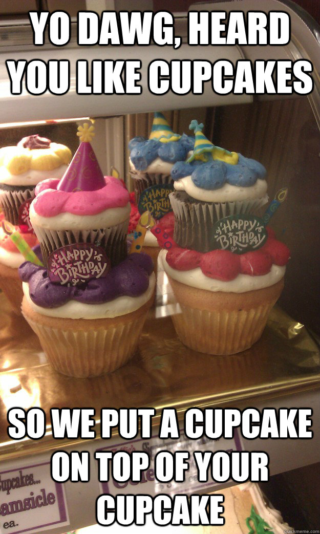 7 cupcakes with funny