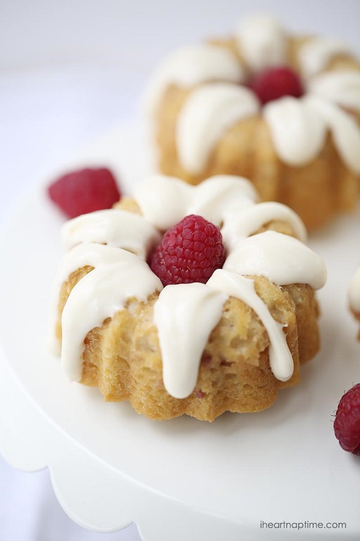 Mini White Chocolate Raspberry Bundt Cake