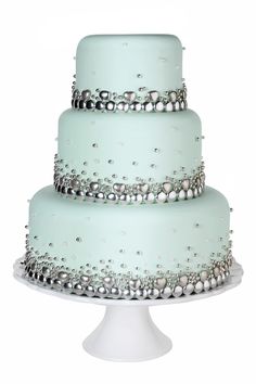 Silver Bling Wedding Cake