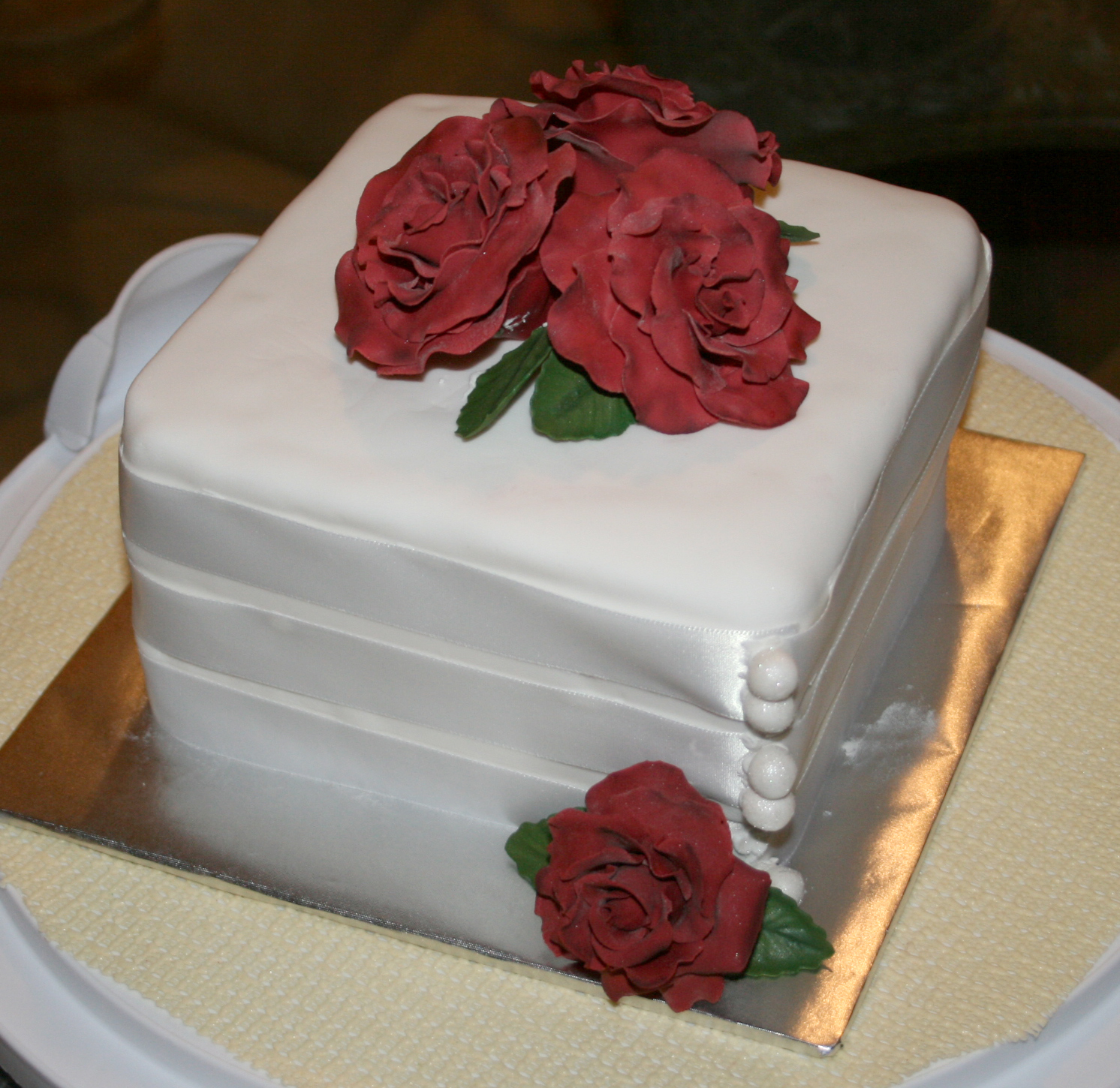 7 Photos of Square Cakes With Roses 7 Photos of Square Cakes With Roses